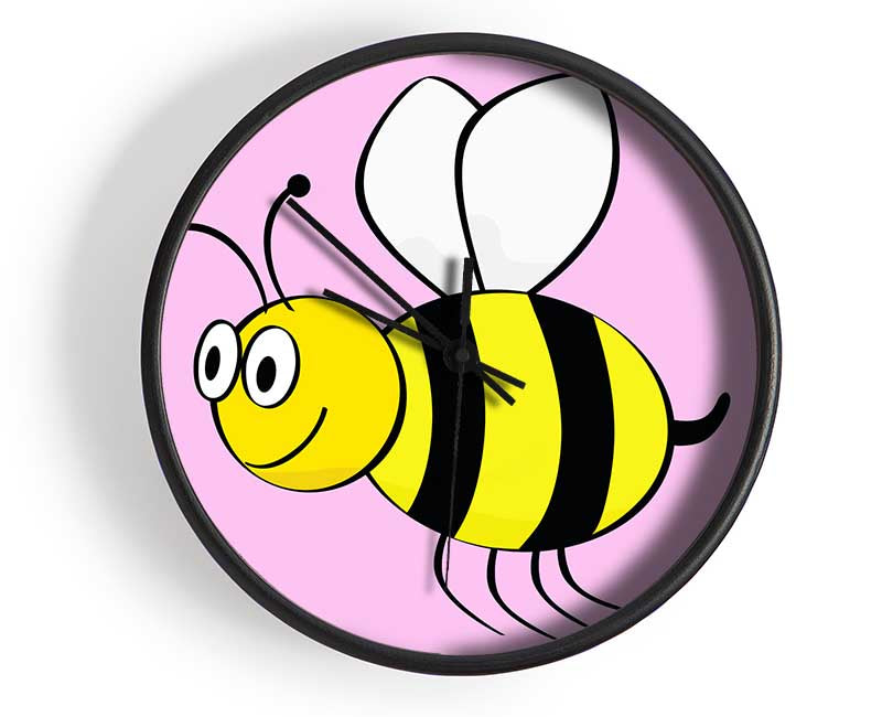 Buzzing Bee Pink Clock - Wallart-Direct UK