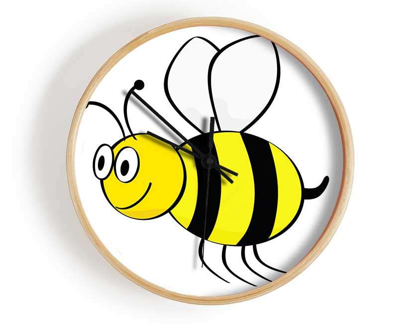 Buzzing Bee White Clock - Wallart-Direct UK