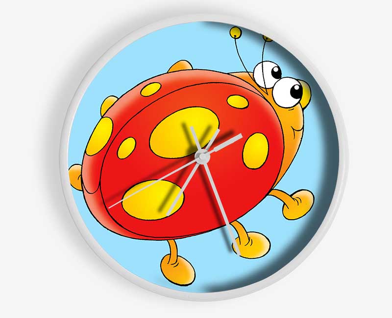 Cartoon Ladybug Baby Blue Clock - Wallart-Direct UK