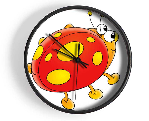 Cartoon Ladybug White Clock - Wallart-Direct UK