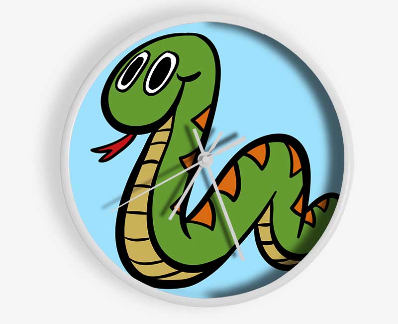 Cartoon Snake Baby Blue Clock - Wallart-Direct UK