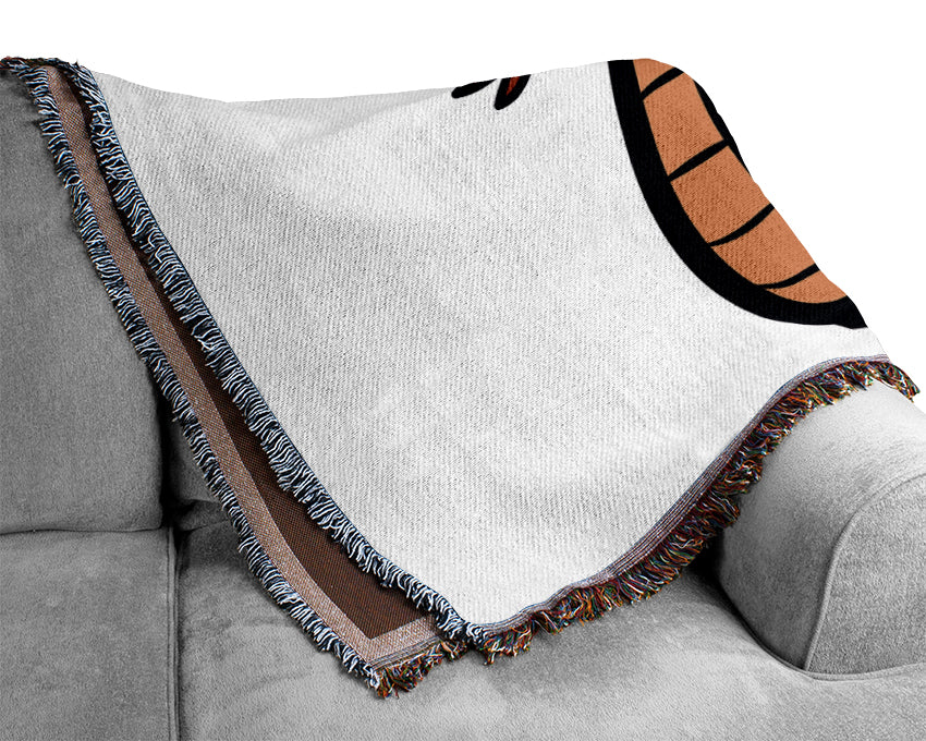 Cartoon Snake Pink Woven Blanket