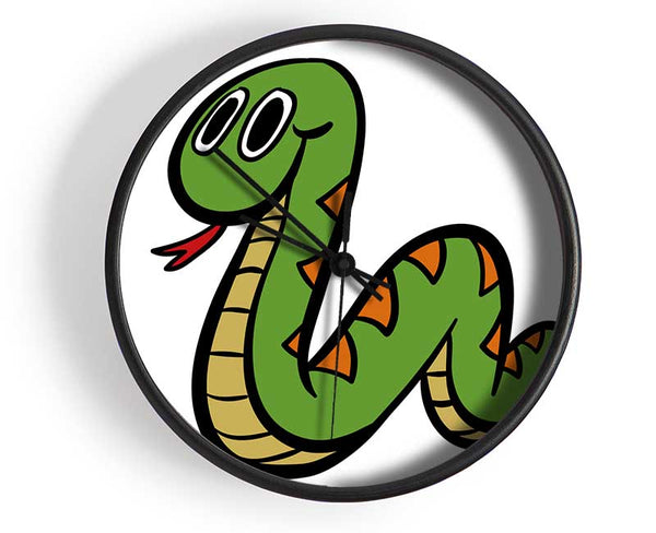 Cartoon Snake White Clock - Wallart-Direct UK