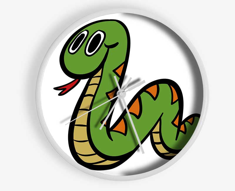 Cartoon Snake White Clock - Wallart-Direct UK