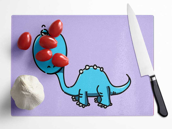 Dinosaur Not Impressed Lilac Glass Chopping Board