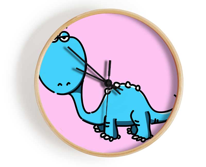 Dinosaur Not Impressed Pink Clock - Wallart-Direct UK