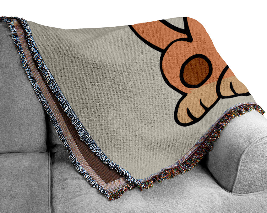 Dog Cartoon Tail Lilac Woven Blanket