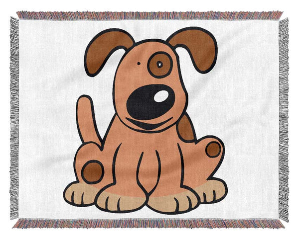 Dog Cartoon Tail Pink Woven Blanket