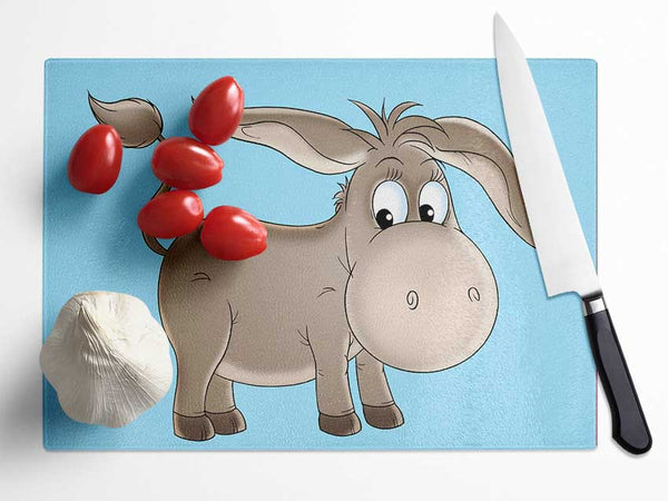 Donkey Short Legs Baby Blue Glass Chopping Board