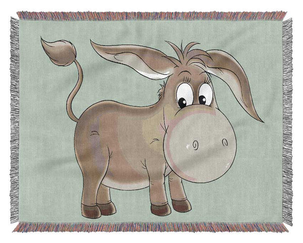 Donkey Short Legs Baby Blue Woven Blanket