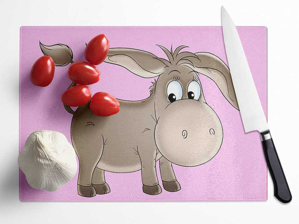 Donkey Short Legs Pink Glass Chopping Board