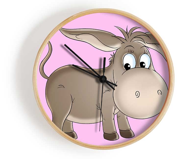 Donkey Short Legs Pink Clock - Wallart-Direct UK