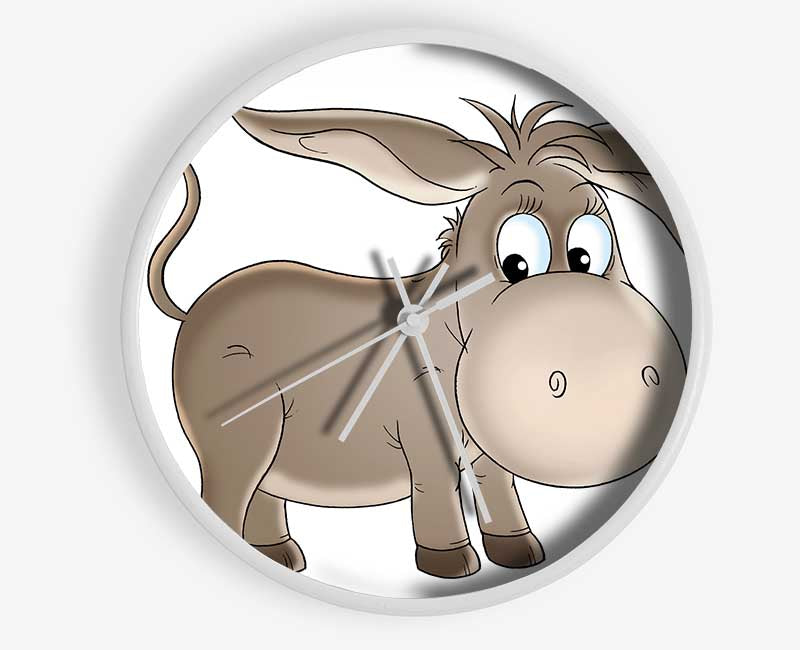 Donkey Short Legs White Clock - Wallart-Direct UK