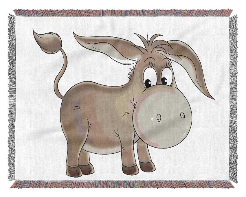 Donkey Short Legs White Woven Blanket