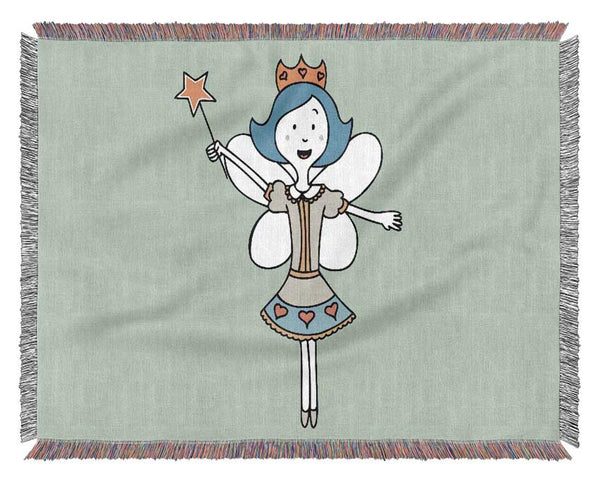 Fairy Princess Baby Blue Woven Blanket