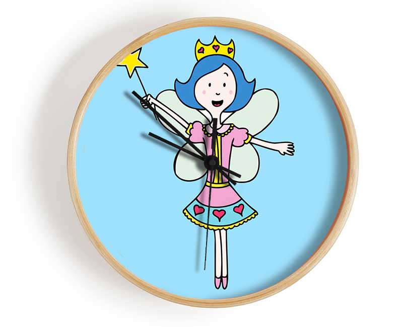 Fairy Princess Baby Blue Clock - Wallart-Direct UK