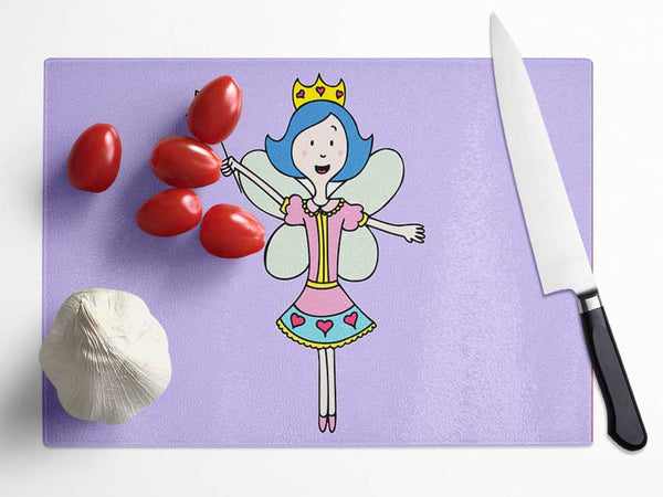 Fairy Princess Lilac Glass Chopping Board