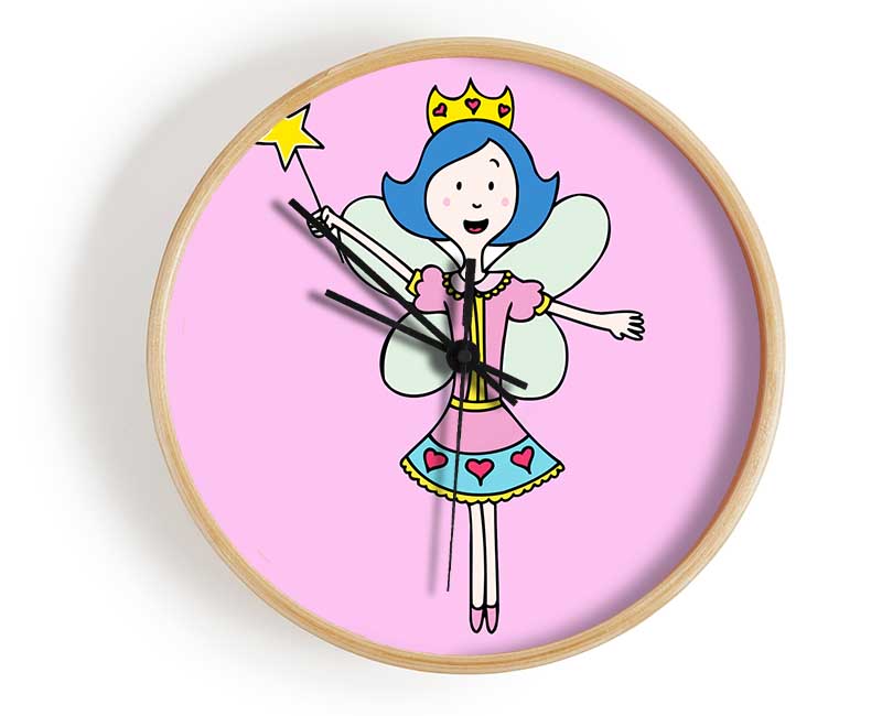 Fairy Princess Pink Clock - Wallart-Direct UK