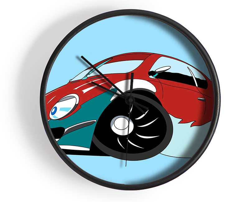 Fast Racecar Baby Blue Clock - Wallart-Direct UK