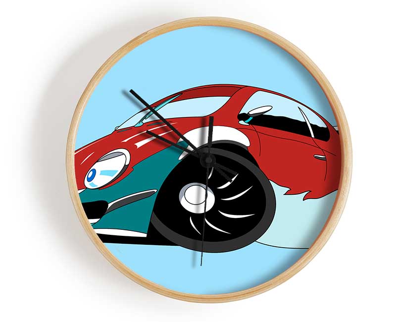 Fast Racecar Baby Blue Clock - Wallart-Direct UK