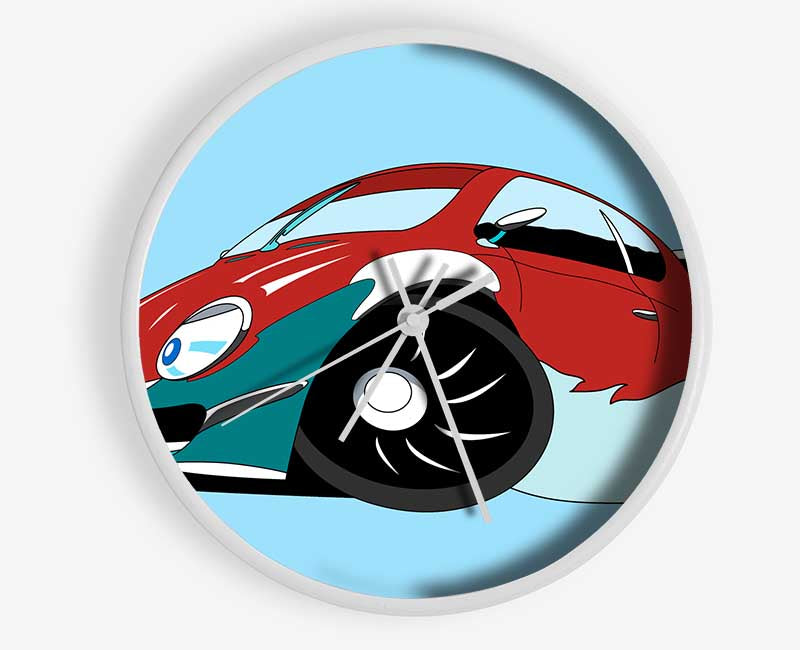 Fast Racecar Baby Blue Clock - Wallart-Direct UK