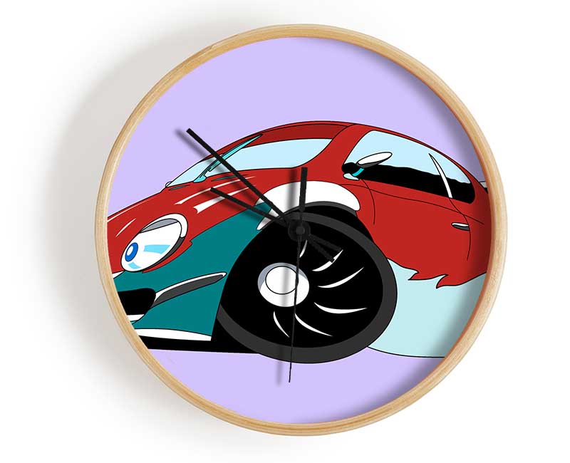 Fast Racecar Lilac Clock - Wallart-Direct UK