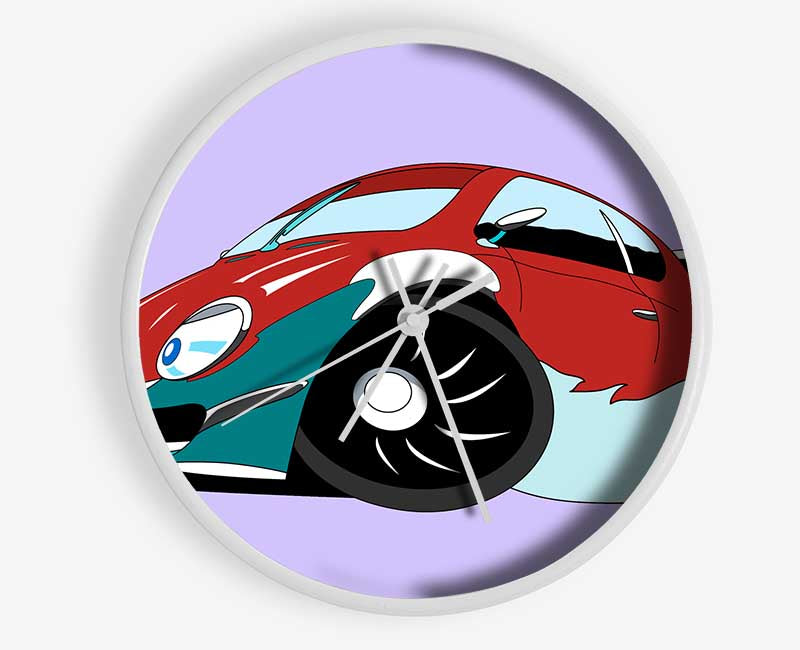 Fast Racecar Lilac Clock - Wallart-Direct UK