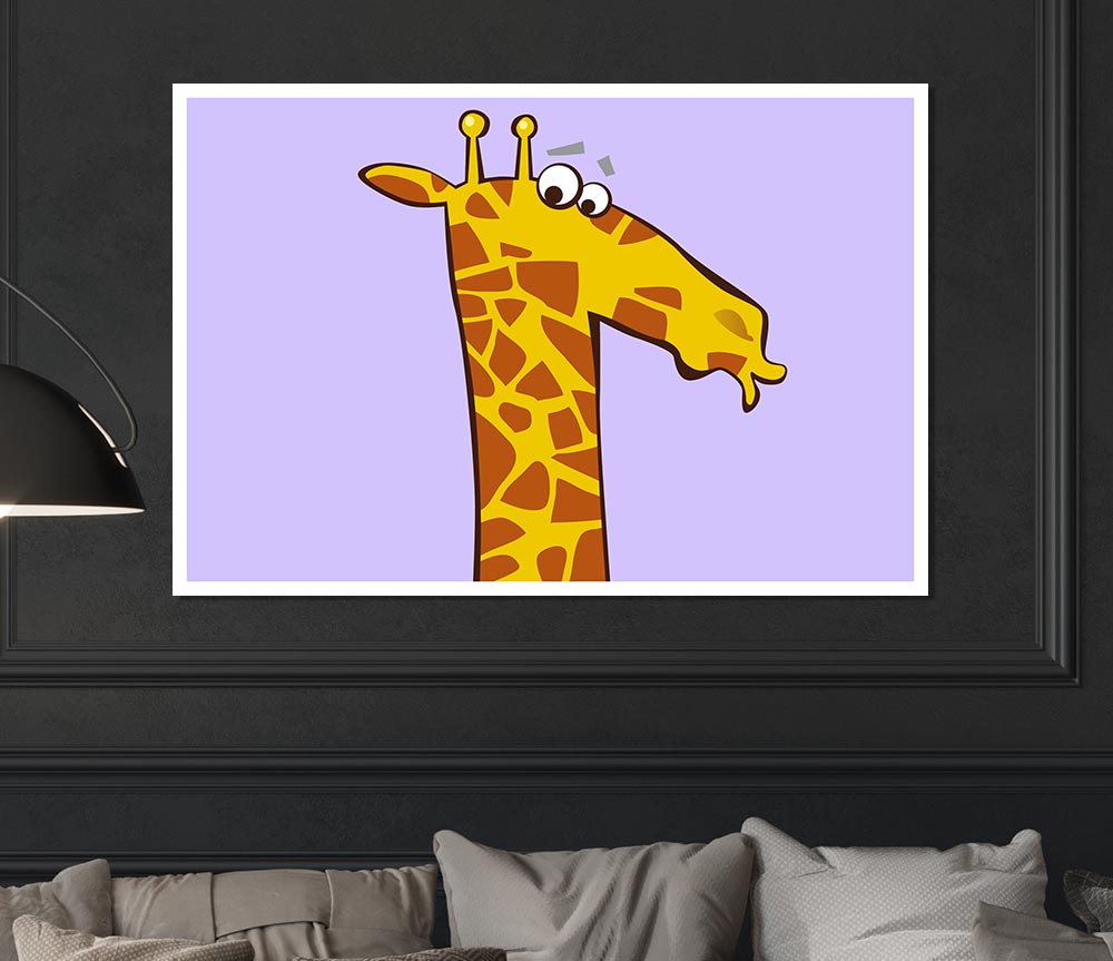 Funny Confused Zebra Lilac Print Poster Wall Art