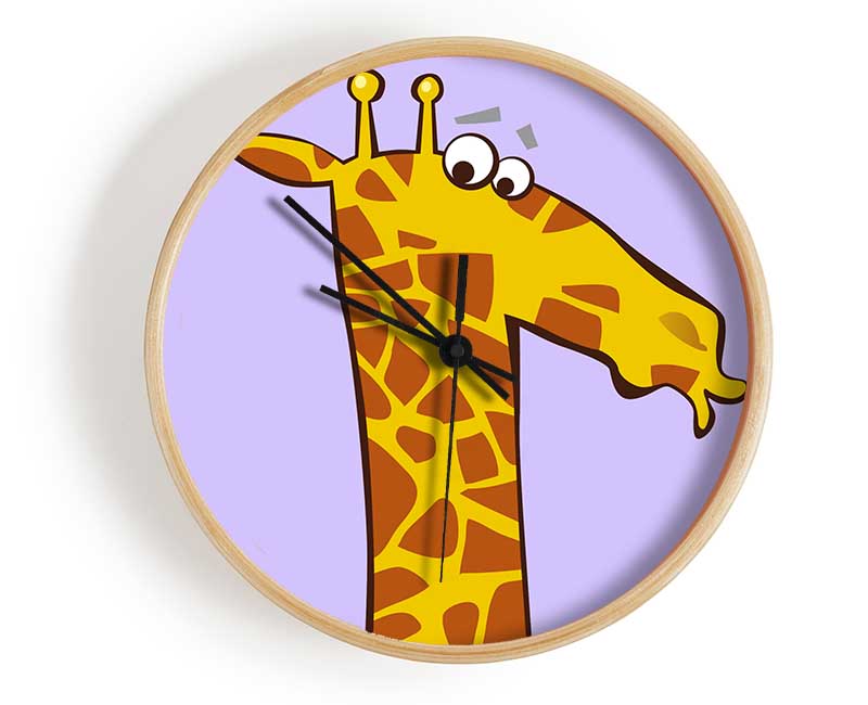 Funny Confused Zebra Lilac Clock - Wallart-Direct UK