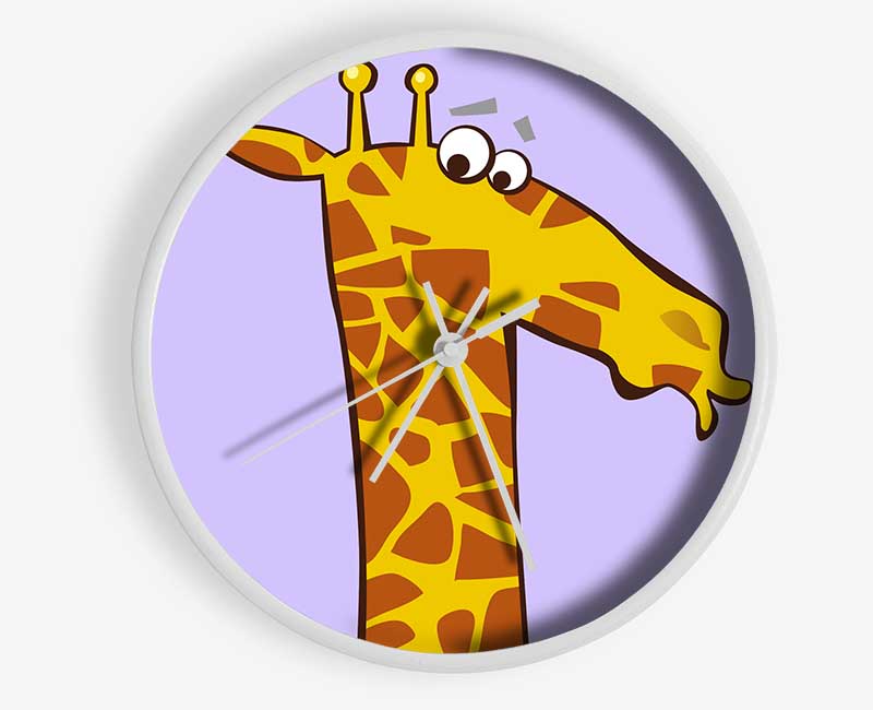 Funny Confused Zebra Lilac Clock - Wallart-Direct UK