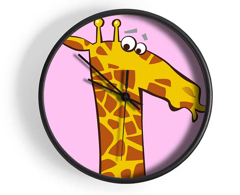 Funny Confused Zebra Pink Clock - Wallart-Direct UK