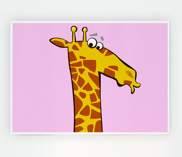 Funny Confused Zebra Pink Print Poster Wall Art