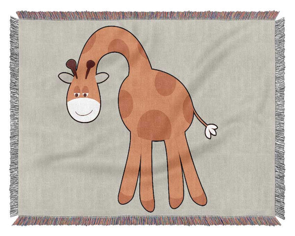 Funny Giraffe Looking Down Lilac Woven Blanket