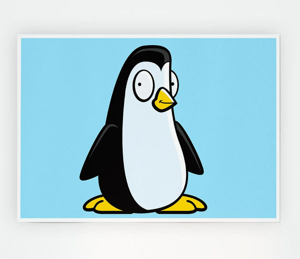 Funny Penguin Baby Blue Print Poster Wall Art