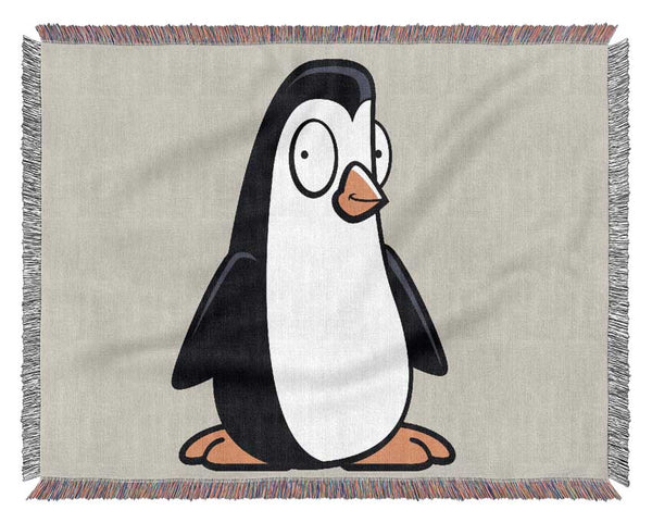 Funny Penguin Lilac Woven Blanket