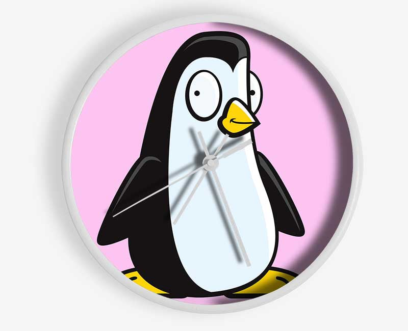 Funny Penguin Pink Clock - Wallart-Direct UK