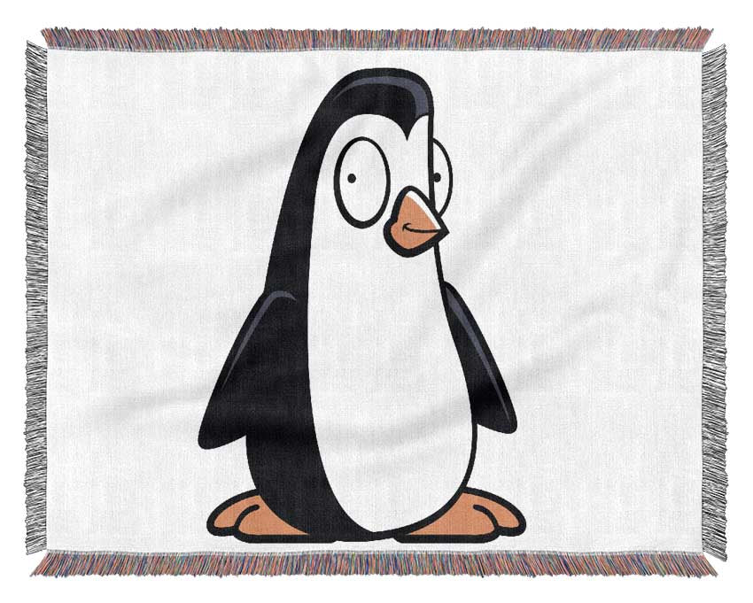 Funny Penguin Pink Woven Blanket