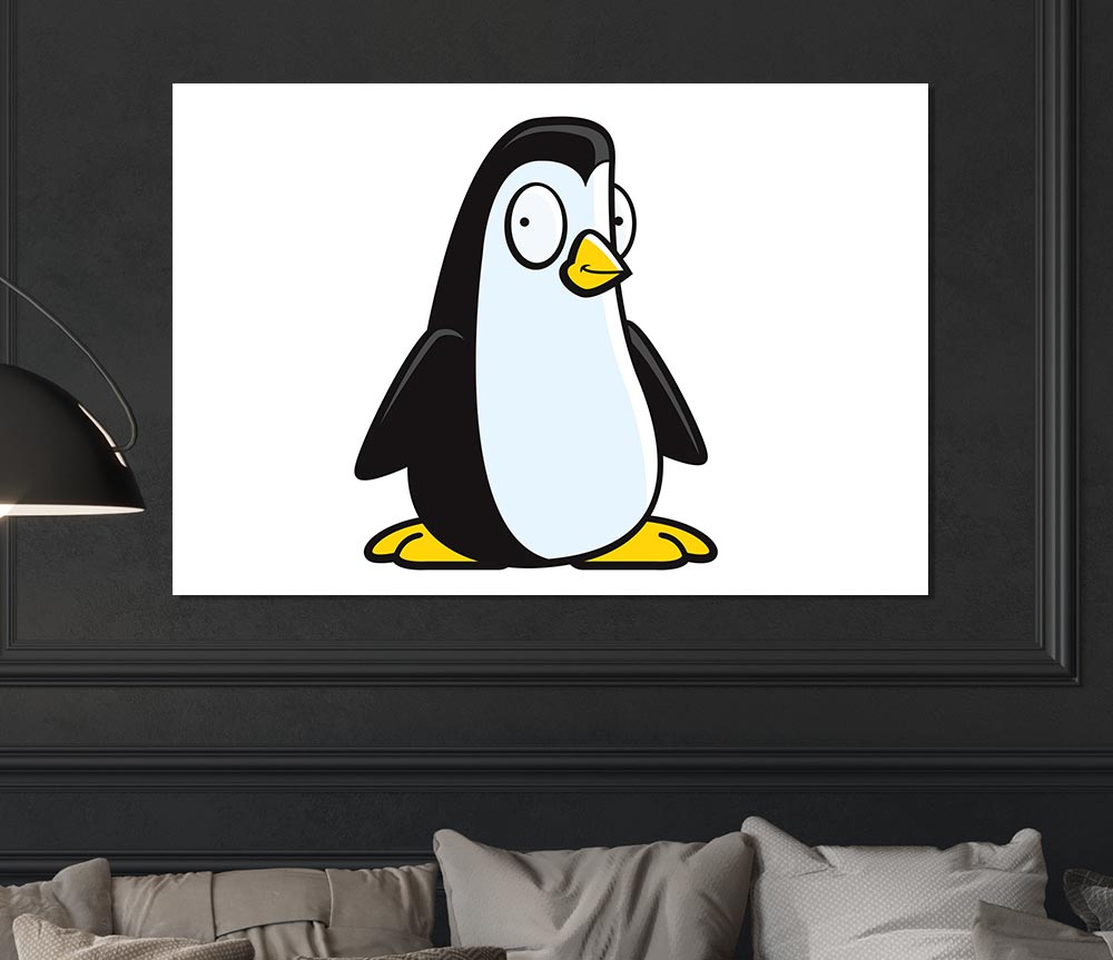 Funny Penguin White Print Poster Wall Art