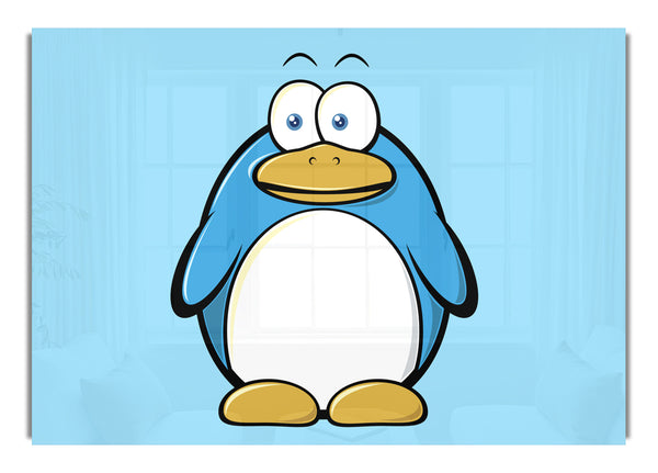 Lustiger Pinguin stehend Baby Blau