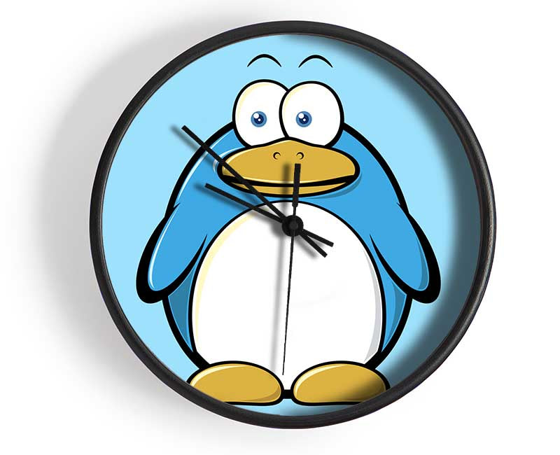 Funny Penquin Standing Baby Blue Clock - Wallart-Direct UK