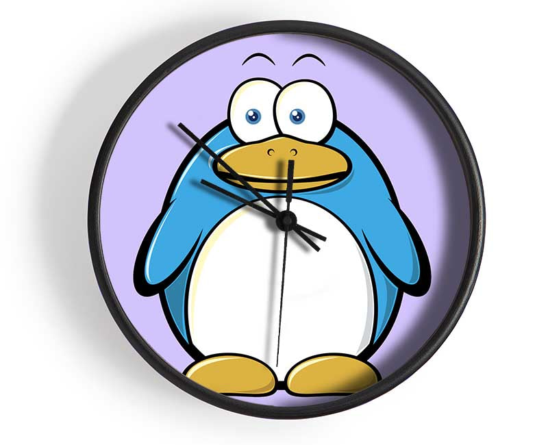 Funny Penquin Standing Lilac Clock - Wallart-Direct UK