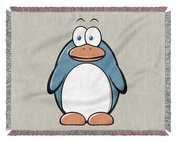 Funny Penquin Standing Lilac Woven Blanket