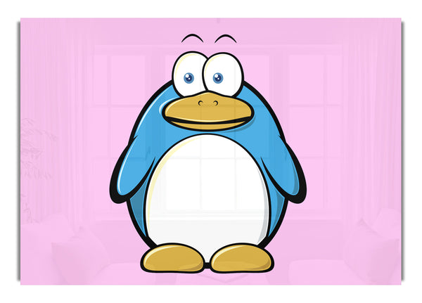 Lustiger Pinguin stehend rosa