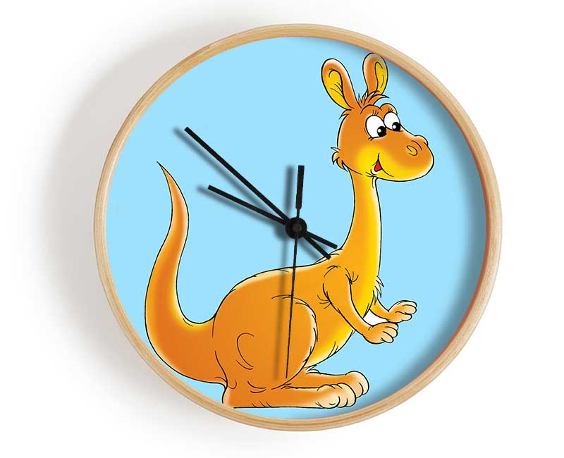 Fuzzy Kangeroo Baby Blue Clock - Wallart-Direct UK