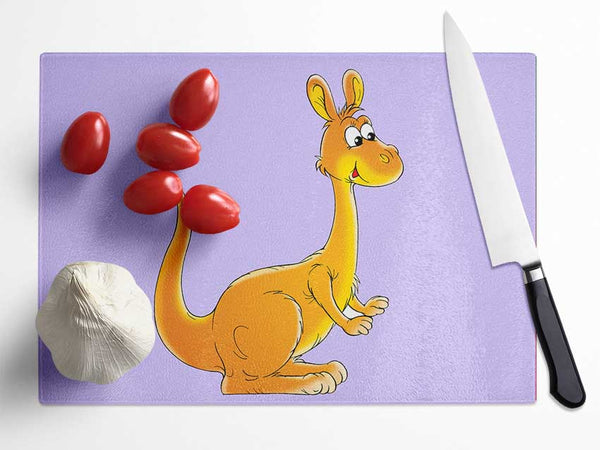 Fuzzy Kangeroo Lilac Glass Chopping Board