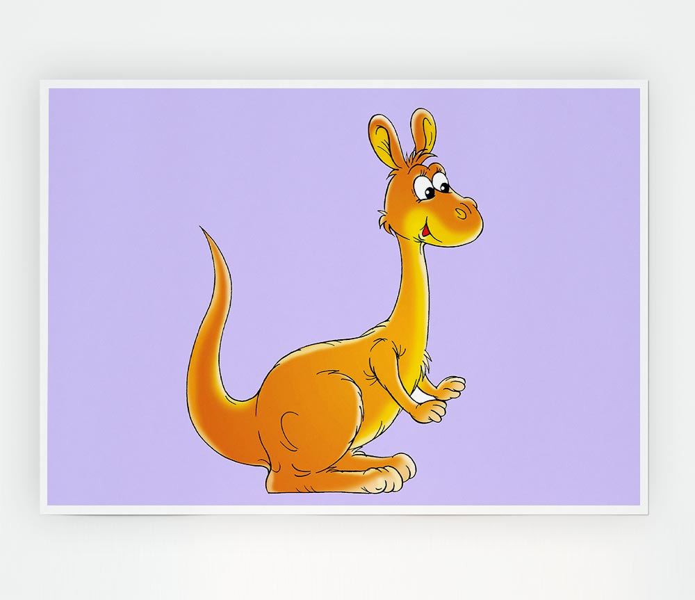 Fuzzy Kangeroo Lilac Print Poster Wall Art