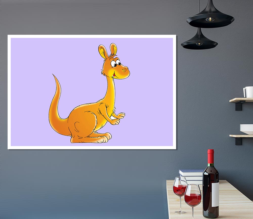 Fuzzy Kangeroo Lilac Print Poster Wall Art