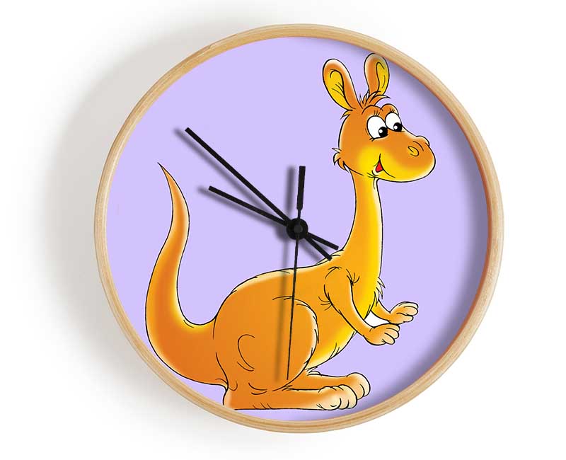 Fuzzy Kangeroo Lilac Clock - Wallart-Direct UK