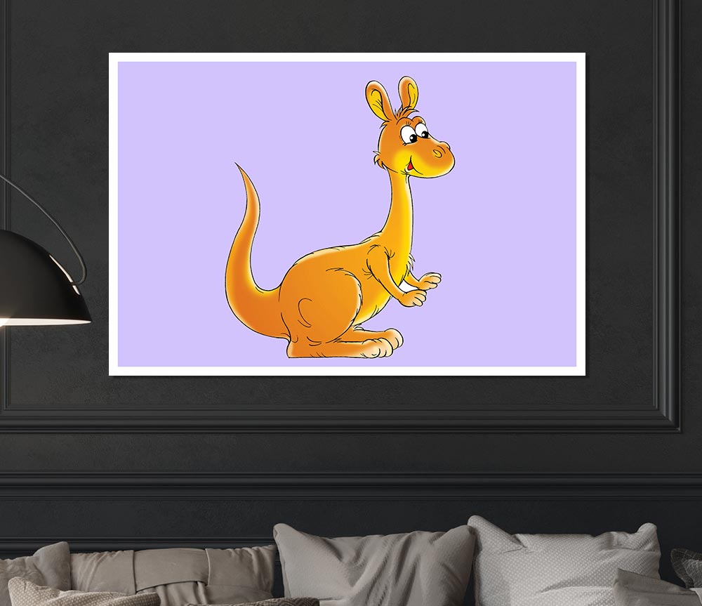 Fuzzy Kangeroo Lilac Print Poster Wall Art