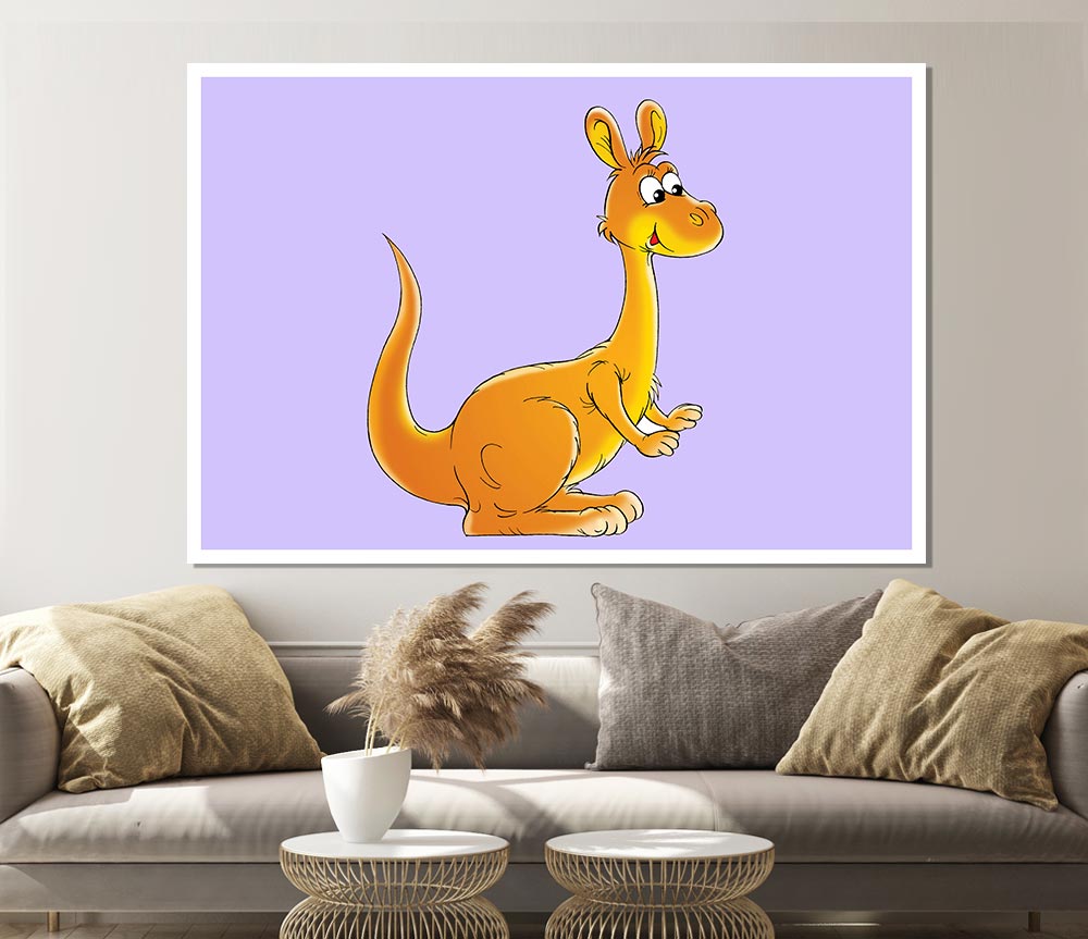 Fuzzy Kangeroo Lilac Print Poster Wall Art